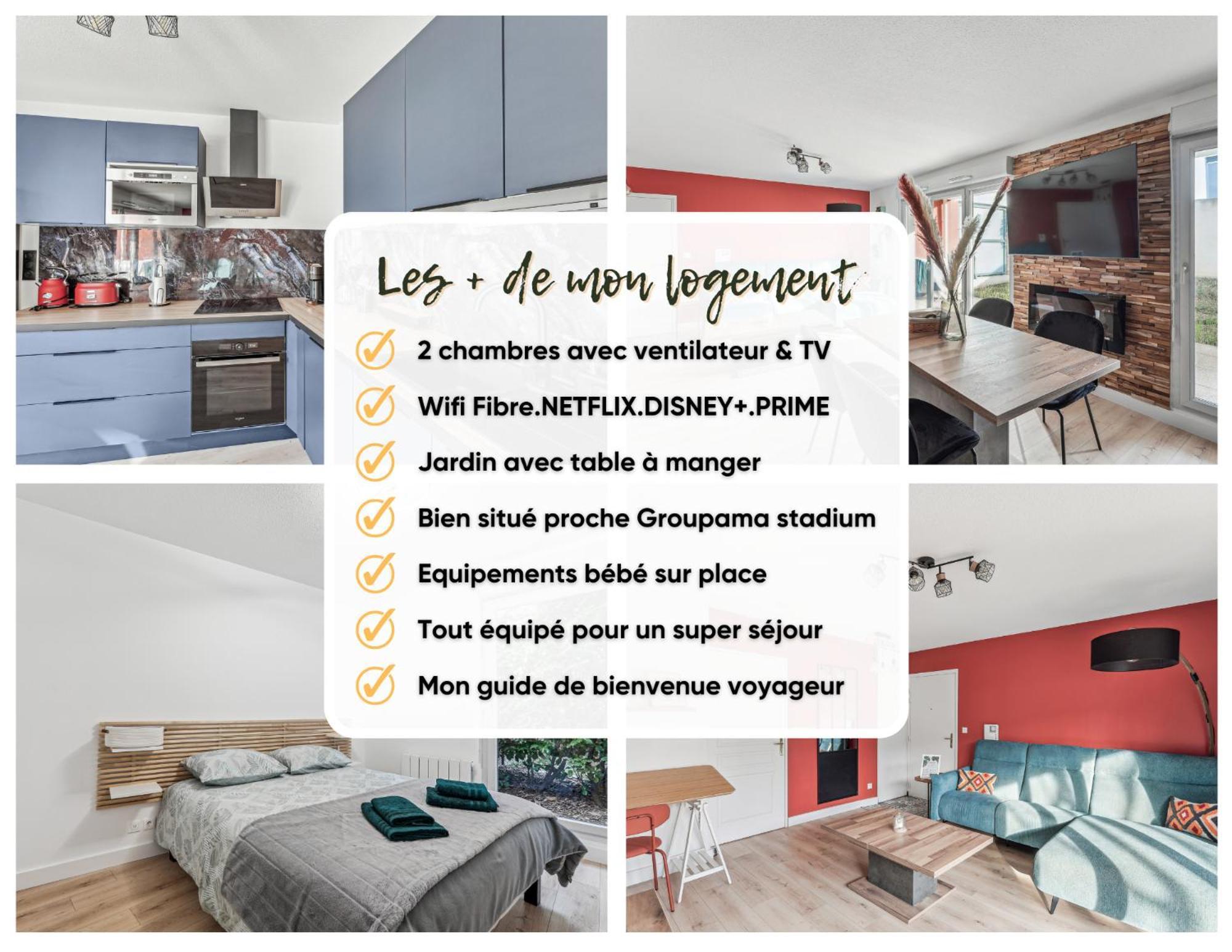 Comfort And Tranquility Near Lyon And Groupama Stadium, 4 Personnes Appartement *